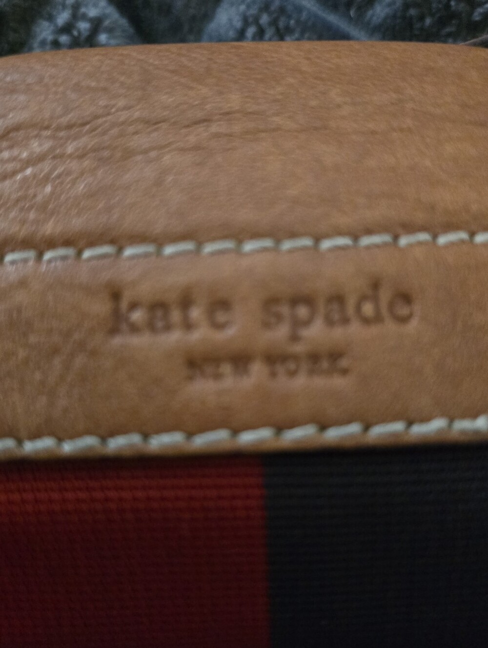 Kate Spade Vintage Small Dual Strips Canvas Signature Logo Shoulder Bag. EUC - Picture 6 of 15